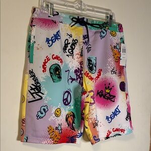 Fresh Multicolor Graphic Men's Swim Shorts